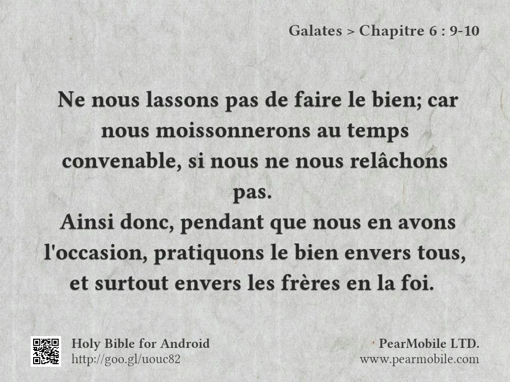 Galates, Chapitre 6:9-10